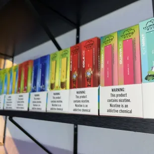 a shelf of cigarettes