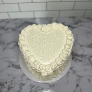 a heart shaped cake on a plate