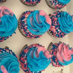 Gender reveal cupcakes!