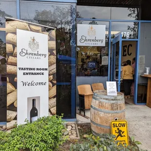 the entrance to the tasting room