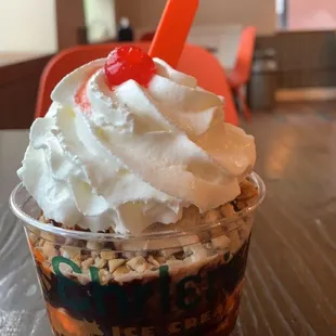 Bourbon Pecan Fudge Hot Fudge Sundae