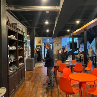 the interior of a coffee shop