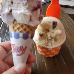 Triple Berry Crunch and butter pecan-kid sizes!