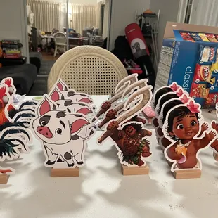 Moana themed cutout centerpieces!