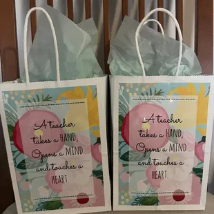 Custom simple decal favor bags!