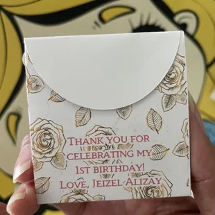 Custom made tea bag party favors (back)!