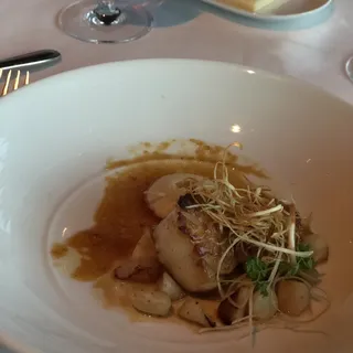 *Casco Bay Sea Scallops, Braised Fennel, Tomato Confit, Fennel Coulis