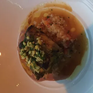 Alaskan Wild Black Cod en Papillote, Artichoke, Root Vegetables, Lemon Bercy