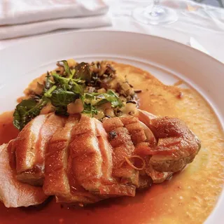*Pekin Duck Breast, Minnesota Wild Rice Pilaf, Valencia Orange
