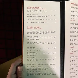 Drink menu June 2023
