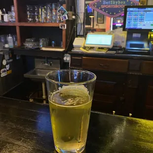 a glass of beer