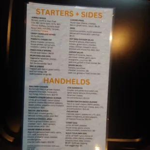 The food menu on 05/13/2024