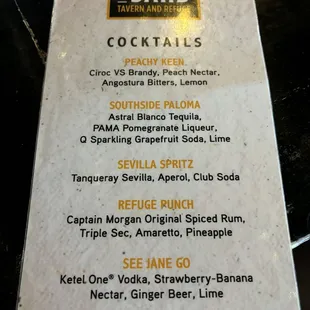 menu