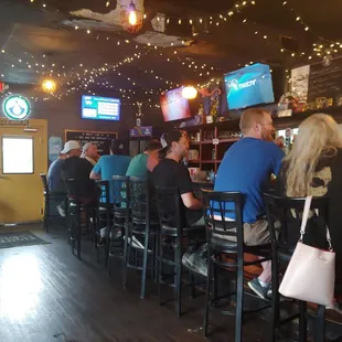 The bar on a Wednesday night.