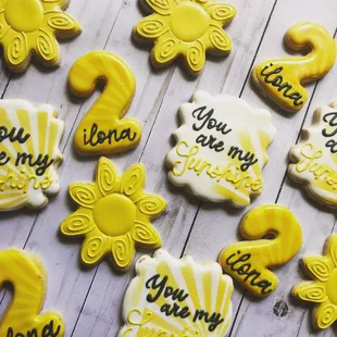 a close up of decorated cookies
