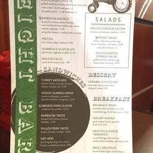 menu