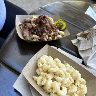 Baked Macaroni and cheese Baked macaroni and cheese with pulled pork