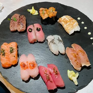 Rice To Meet You (12pc/$60) + Wagyu Beef Nigiri ($24) + Uni Nigiri (MKT)