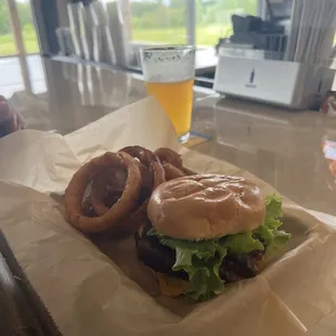 Eighth Wonder of the World May's double cheese burger with pub sauce