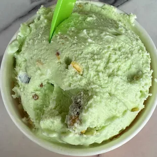 small cup pistachio gelato