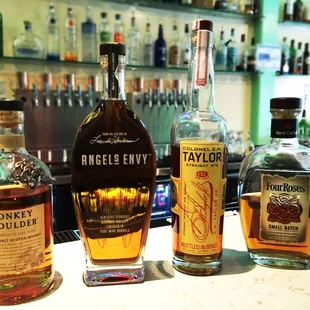 A few selections from our list of over 50 whiskeys
