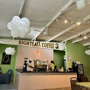 the interior of a coffee shop