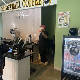 two people in a coffee shop