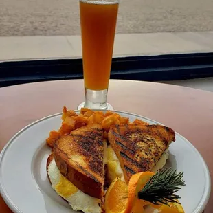 Rebel Toad's "Abacahopra IPA" and Harbor Breakfast Sandwich. Cuz it's 5 O' Clock somehere!