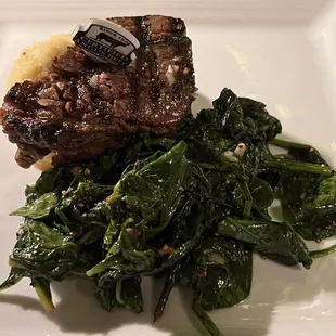 CENTER CUT FILET - split with Sauted Spinich