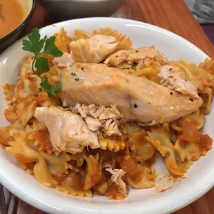 Salmon with bow ties