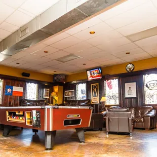 a billiard table in a pub