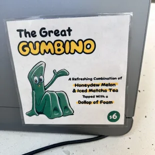 Honey Melon &amp; Iced Matcha Tea topped with foam!