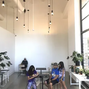 two women sitting at a table