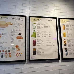 menu (Jan 2025) on my visit they were out of custard, choux cream and all the matcha sigh