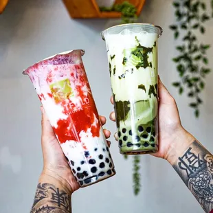 Marbled Strawberry and Deep Matcha IG @huangryfoodie