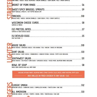 Digital Copy of the Menu