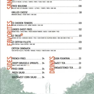 Digital Copy of the Menu