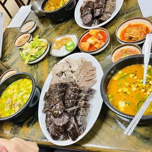 a table full of food