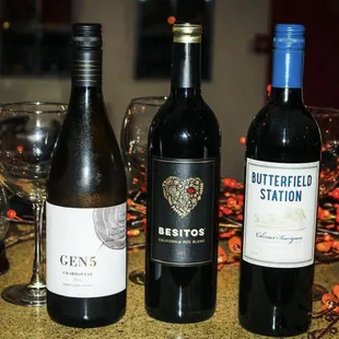 three bottles of wine