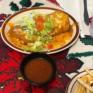 Ground beef chimichanga enchilada style