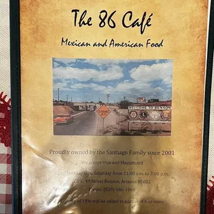 Menu front