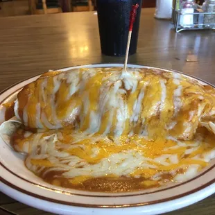 Huge chicken burrito. Yum!