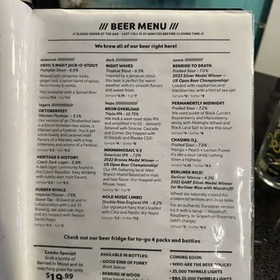 menu