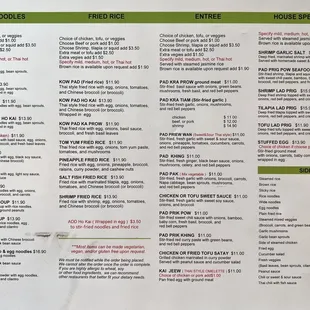 Noodles, Fried Rice, Entree, House Special, Side - Oct 2023