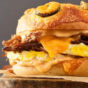 a bacon, egg, and cheese sandwich