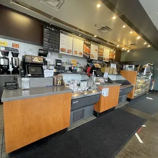 the inside of a restaurant