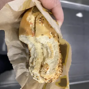 My everything bagel with garden veggie smear