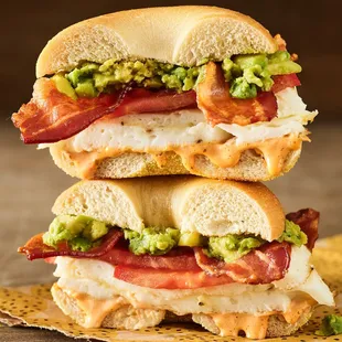 two sandwiches stacked on top of each other