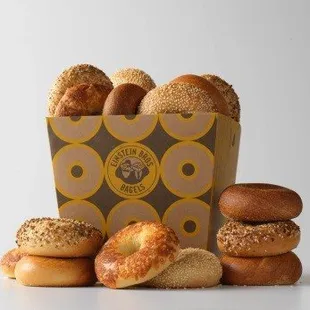 a variety of bagels