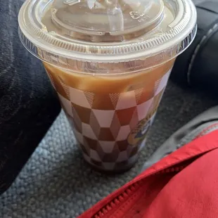 Iced coffee with almond milk